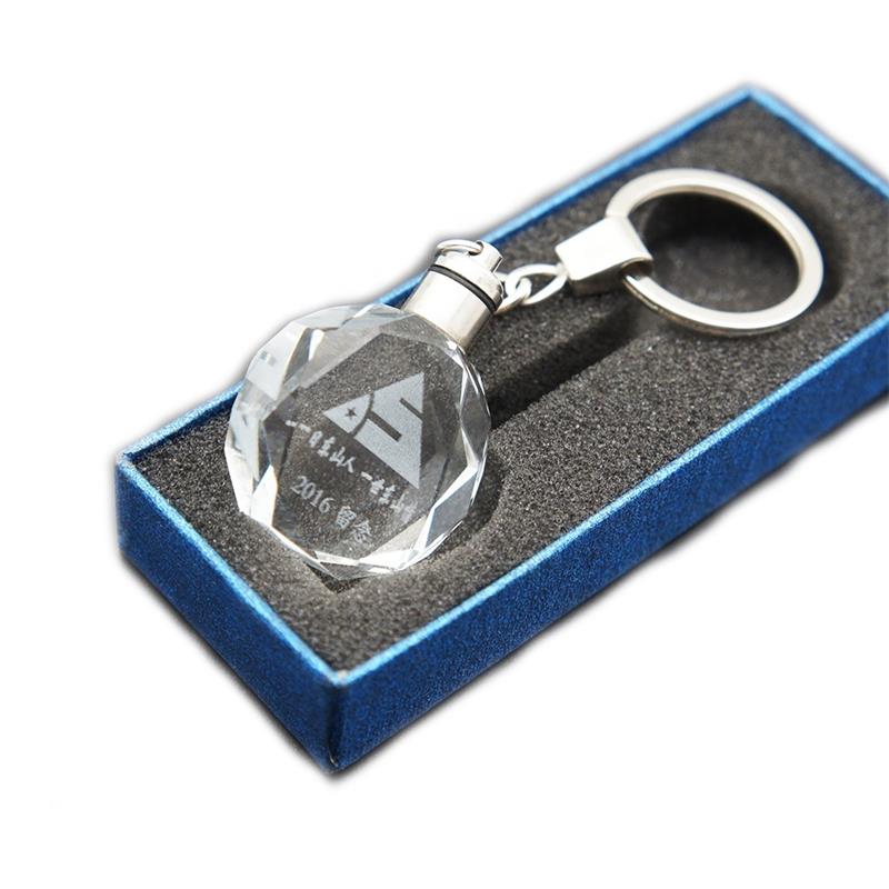 2019 Promotion Gift Cheap Wholesale 3d Custom Laser Logo Crystal LED KeyChain