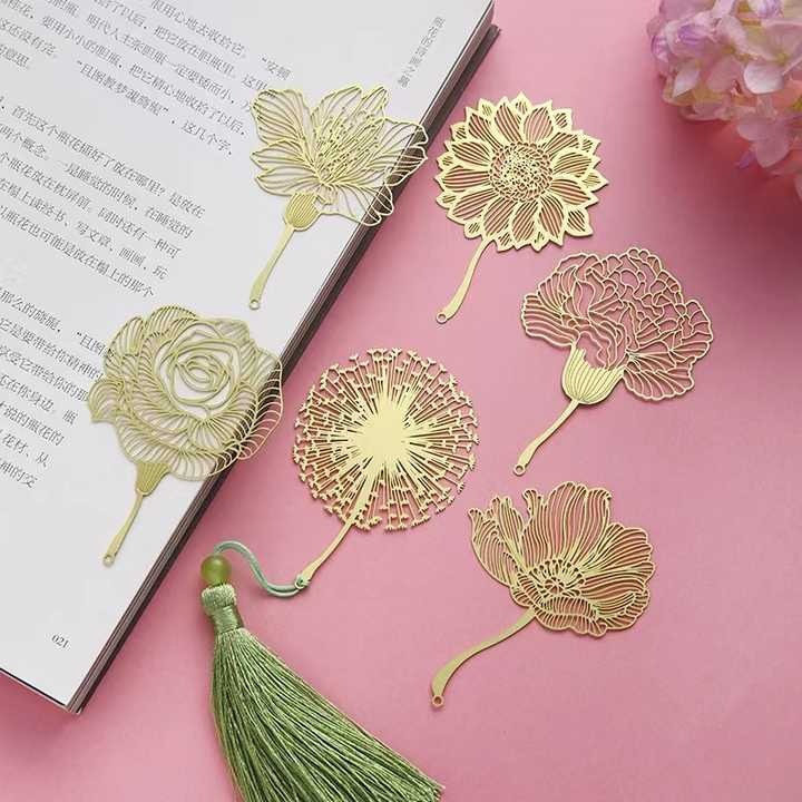 Design Print Personalized Stainless Steel/brass Book Mark Diy Tassels Cute Metal 3D Bookmark