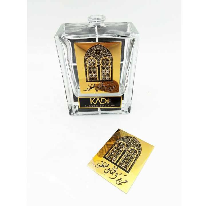 Custom luxury 3d metallic labels metal gold sticker with logo embossed labels for 30ml candle jar perfume bottle